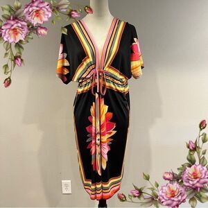 Floral mini Dress swim suit cover up‎